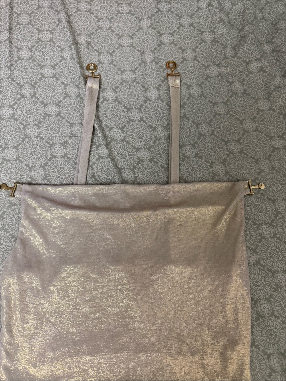 SHEIN Metallic Rose Shoulder Tote with Gold Hardware